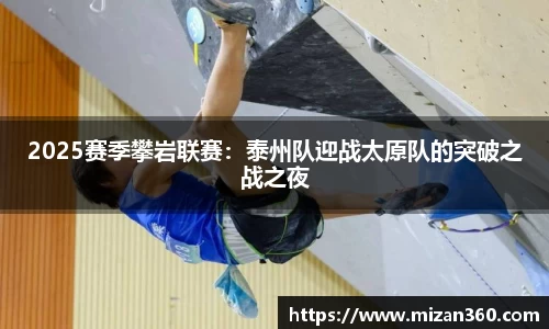 2025赛季攀岩联赛：泰州队迎战太原队的突破之战之夜